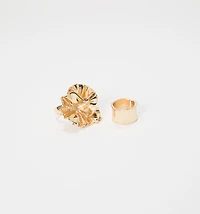 MAXI FLOWER AND HOOP RING SET X2