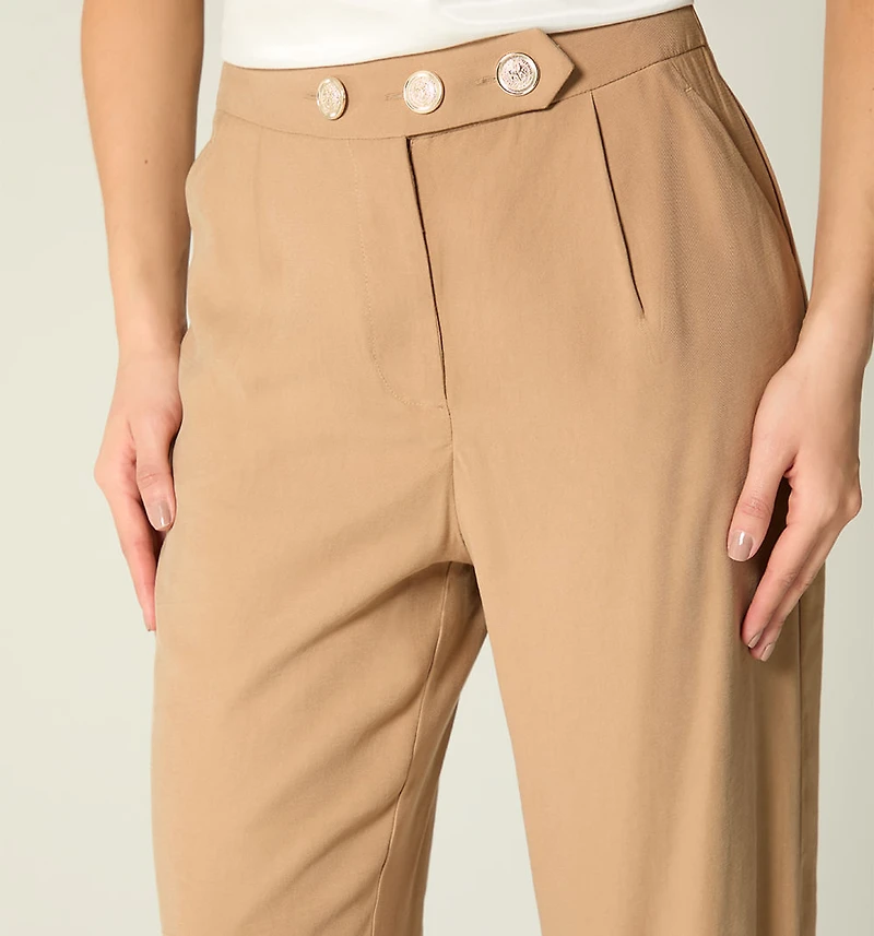 PANTS WITH FRONT CREASE AND WAISTBAND 3 BUTTONS