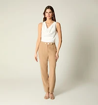 PANTS WITH FRONT CREASE AND WAISTBAND 3 BUTTONS