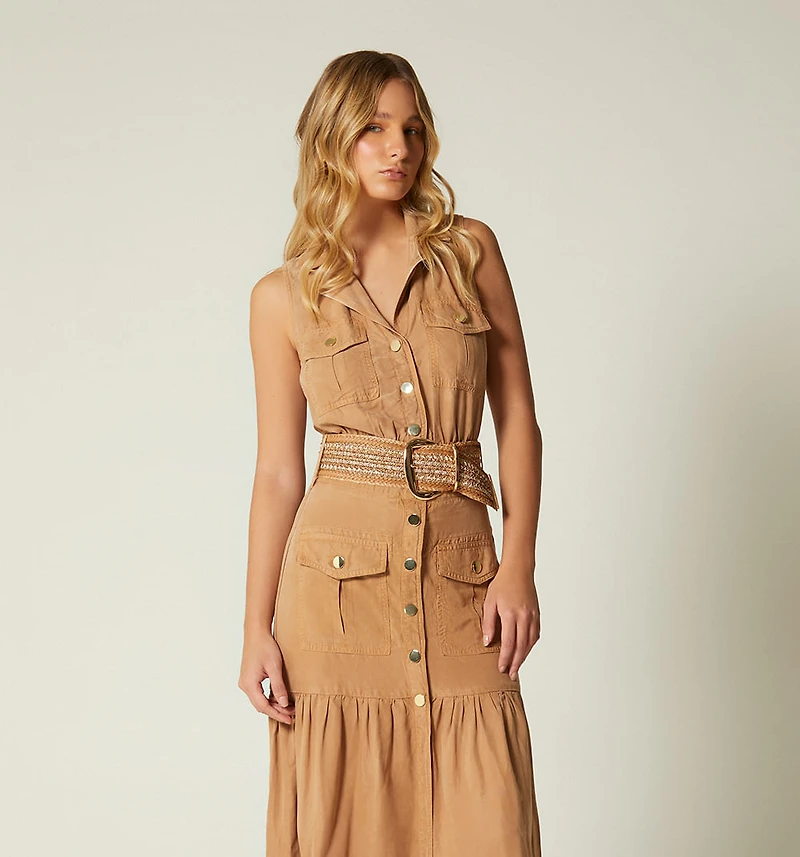 Long Dress with Strap Sleeve for Women