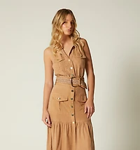 Long Dress with Strap Sleeve for Women