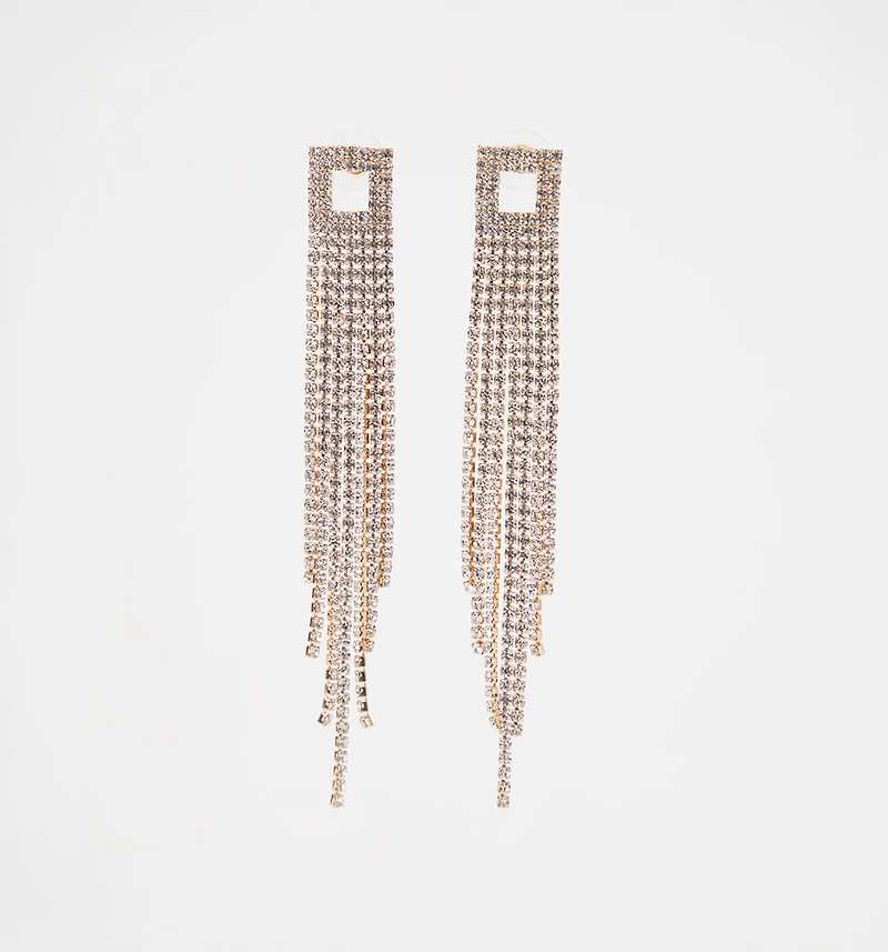 RED CRYSTAL CASCADE EARRING