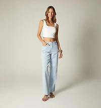 HIGH WAIST STRAIGHT LEG FIVE-POCKET JEAN
