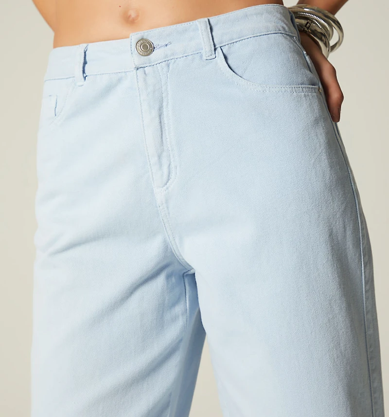 HIGH WAIST STRAIGHT LEG FIVE-POCKET JEAN