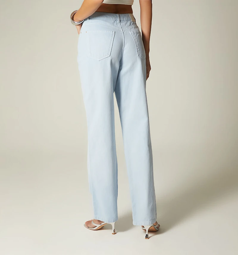 HIGH WAIST STRAIGHT LEG FIVE-POCKET JEAN
