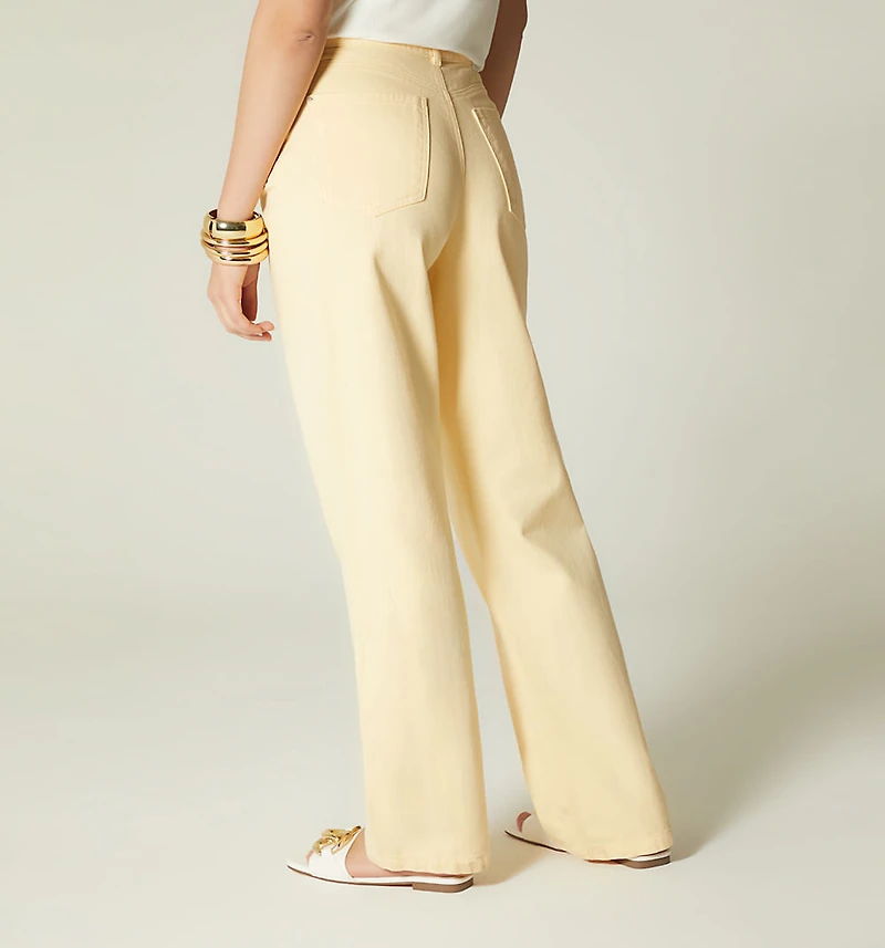 HIGH WAIST STRAIGHT LEG JEANS FIVE POCKETS