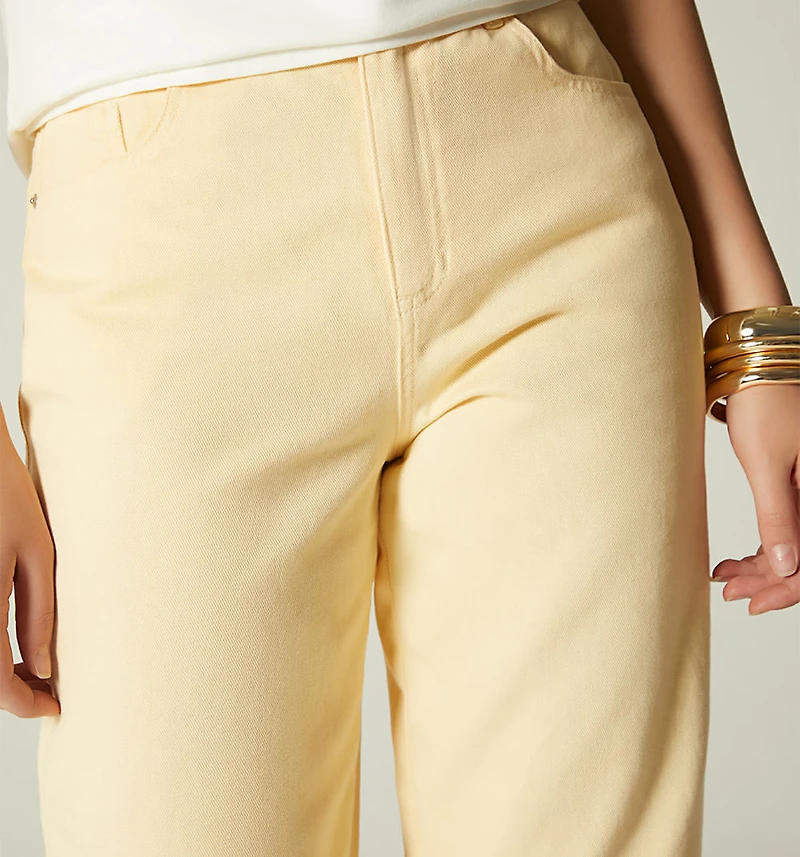 HIGH WAIST STRAIGHT LEG JEANS FIVE POCKETS