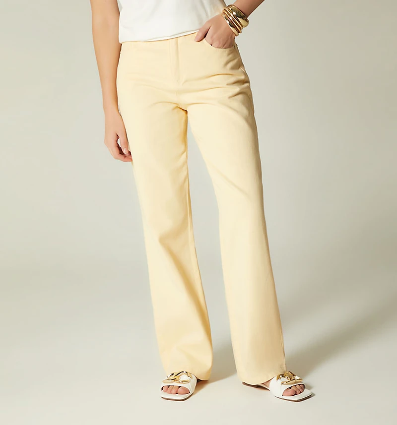 HIGH WAIST STRAIGHT LEG JEANS FIVE POCKETS