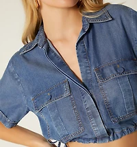 Short Sleeve Blouse with Straps