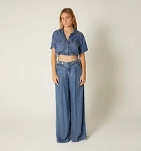 Short Sleeve Blouse with Straps