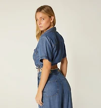 Short Sleeve Blouse with Straps