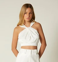 CROSSOVER NECKLINE CROP TOP