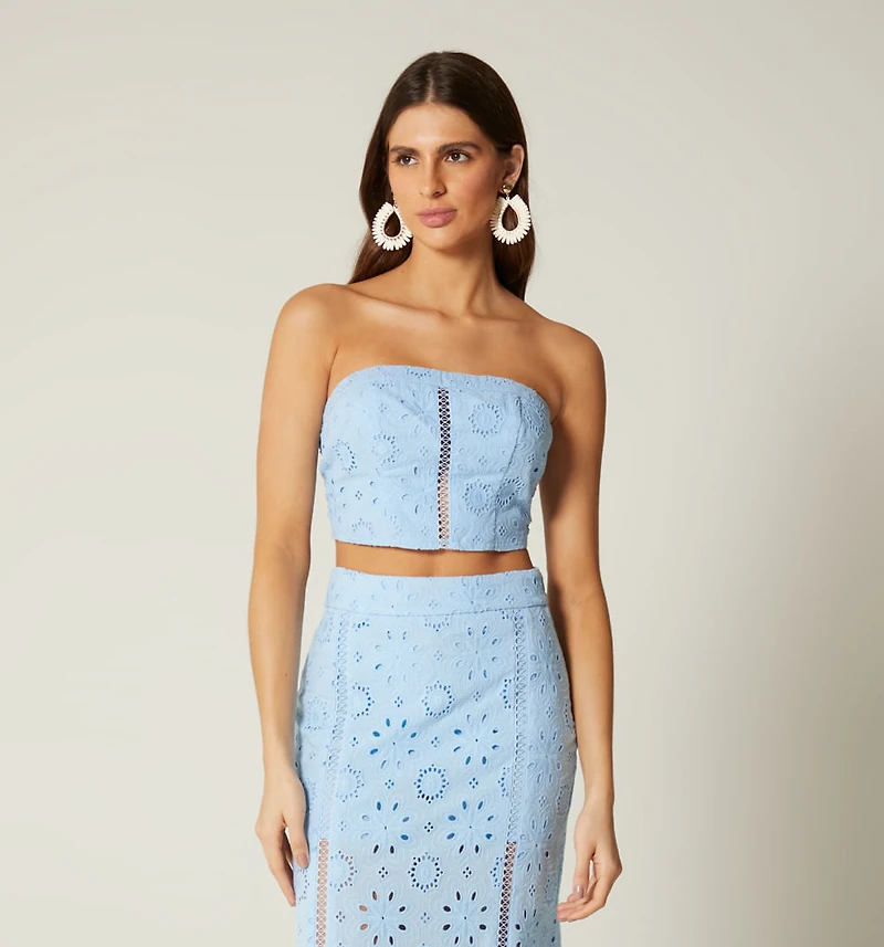 STRAPLESS TOP WITH TIE BACK