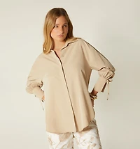 LONG SLEEVE BLOUSE WITH TIE CUFFS