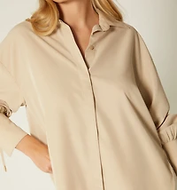 LONG SLEEVE BLOUSE WITH TIE CUFFS