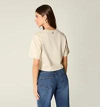 SHORT SLEEVE T-SHIRT EMBOSSED PRINT
