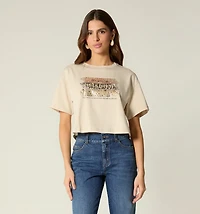 SHORT SLEEVE T-SHIRT EMBOSSED PRINT