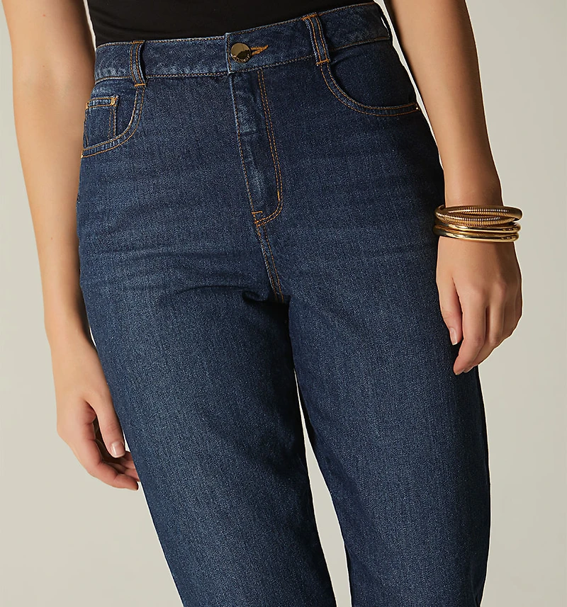 HIGH WAIST CROPPED SKINNY JEANS WITH TRIM
