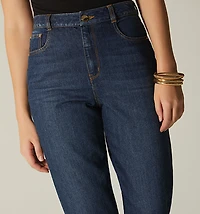 HIGH WAIST CROPPED SKINNY JEANS WITH TRIM