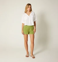 SHORT WAISTBAND AND BUTTON