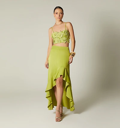 SKIRT WITH LOWER RUFFLE