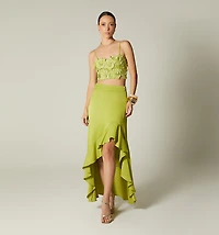 SKIRT WITH LOWER RUFFLE
