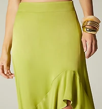 SKIRT WITH LOWER RUFFLE