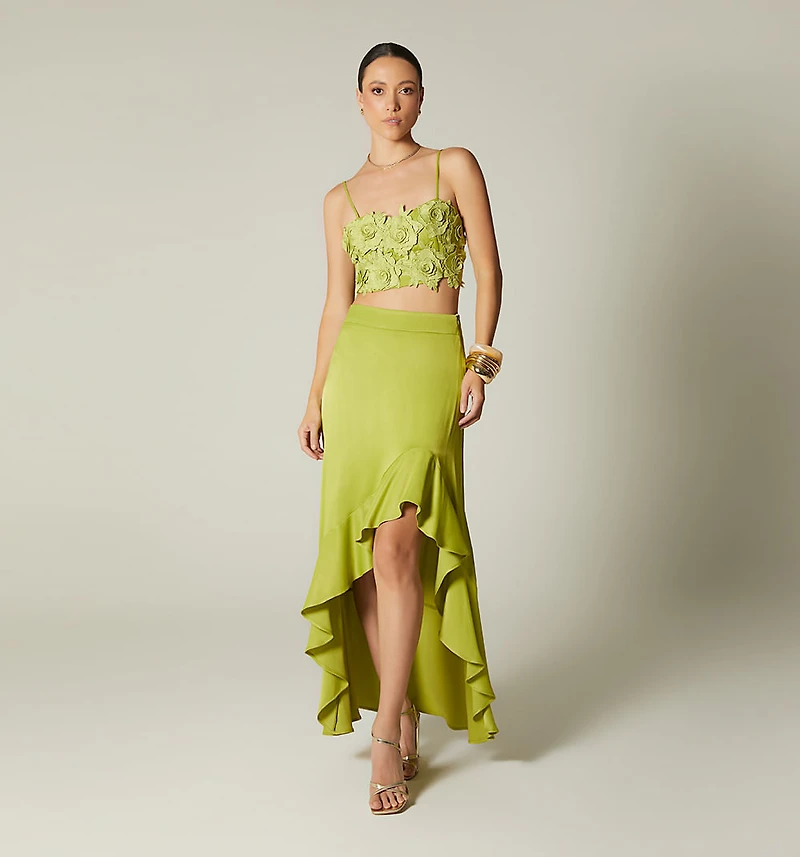 SKIRT WITH LOWER RUFFLE