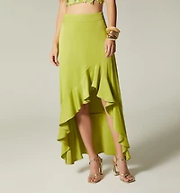 SKIRT WITH LOWER RUFFLE