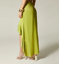 SKIRT WITH LOWER RUFFLE