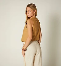 SLEEVELESS BLOUSE WITH BUTTONS