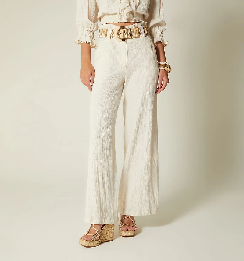 Wide Leg Pants with Belt