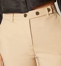 HIGH-WAIST SHORTS WITH SNAP WAISTBAND