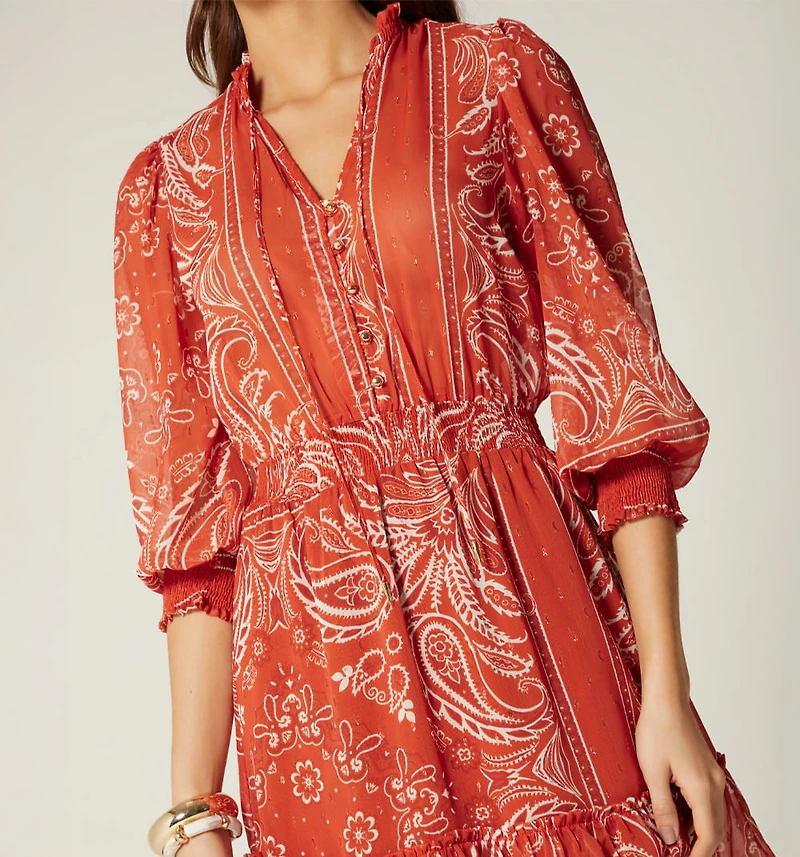 SHORT DRESS THREE-QUARTER SLEEVES