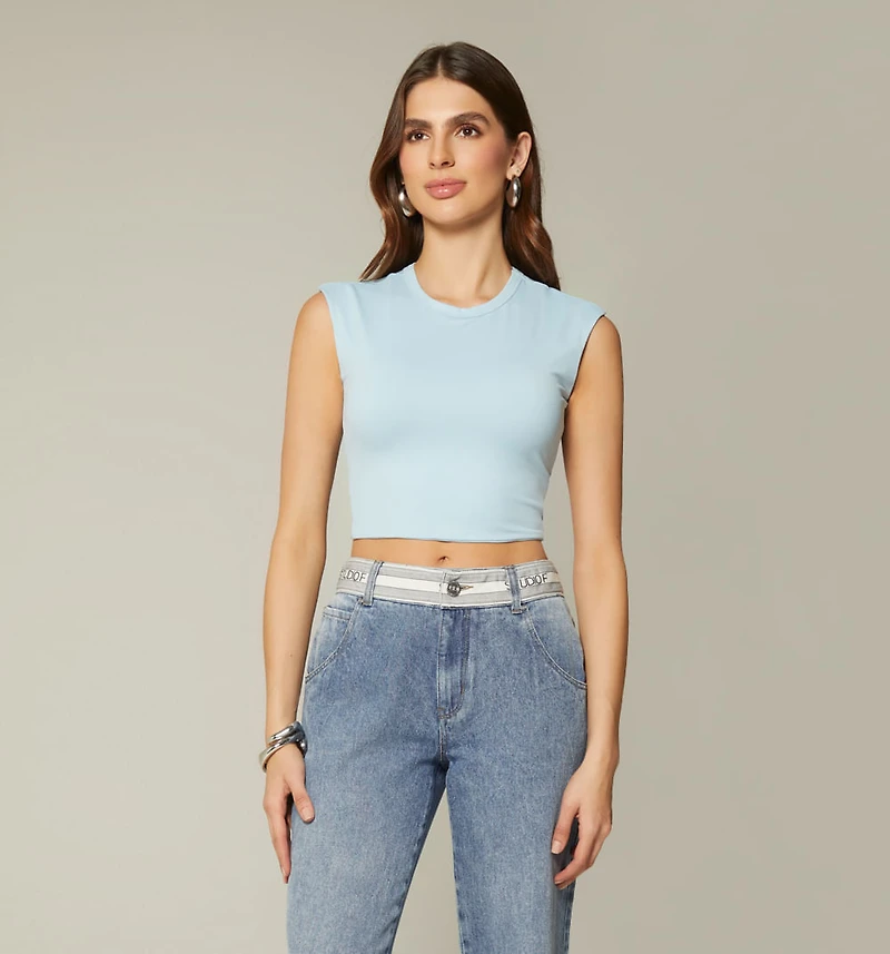 CROP TOP TWISTED BACK BLOUSE