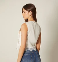 SLEEVELESS BLOUSE WITH TIES