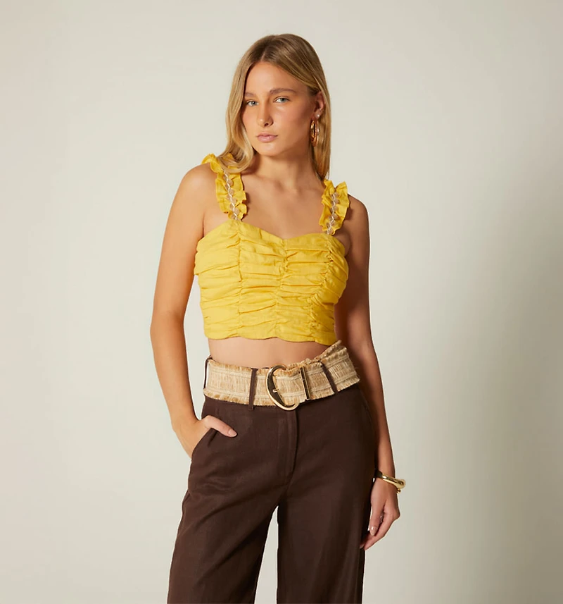 STRAP BLOUSE WITH SUPPLY