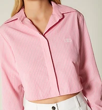 Boxy Long Sleeve Shirt Blouse
