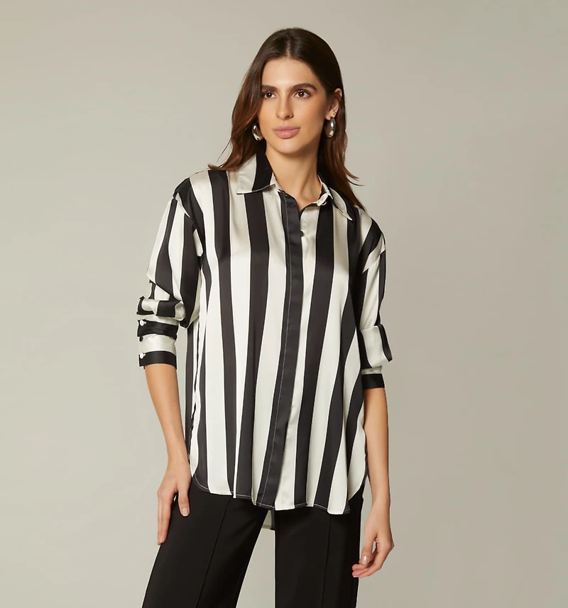 SHIRT DRESS WITH MAXI CUFF