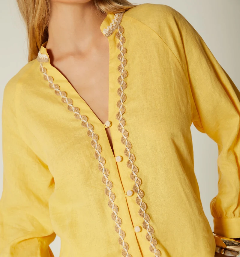 THREE-QUARTER SLEEVE BLOUSE