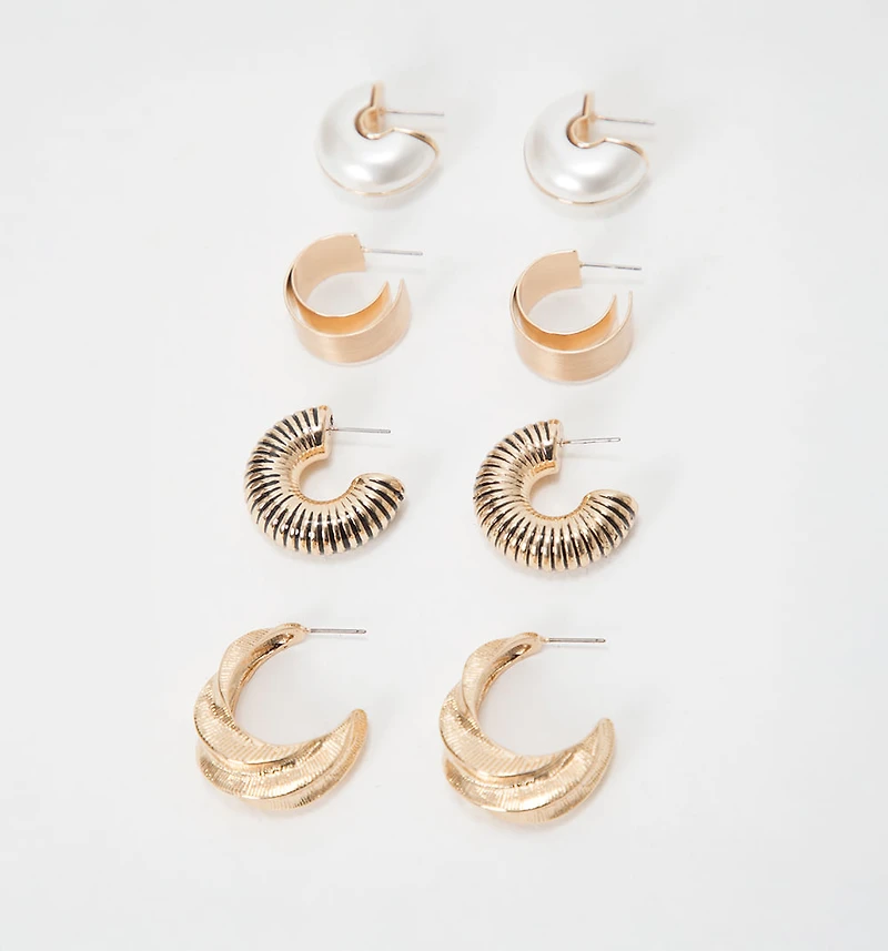 Set of 4 Hoop Earrings