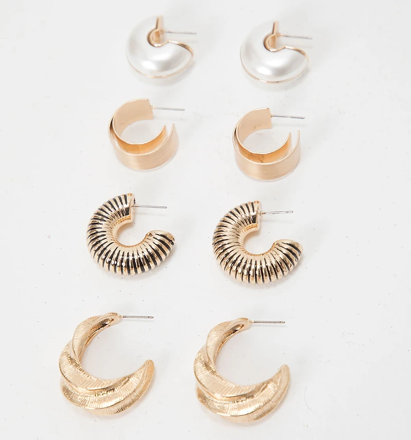 Set of 4 Hoop Earrings