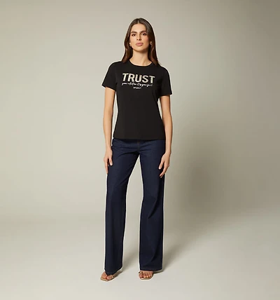 SHORT SLEEVE T-SHIRT WITH EMBOSSED PRINT