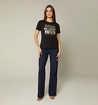 SHORT SLEEVE T-SHIRT WITH EMBOSSED PRINT