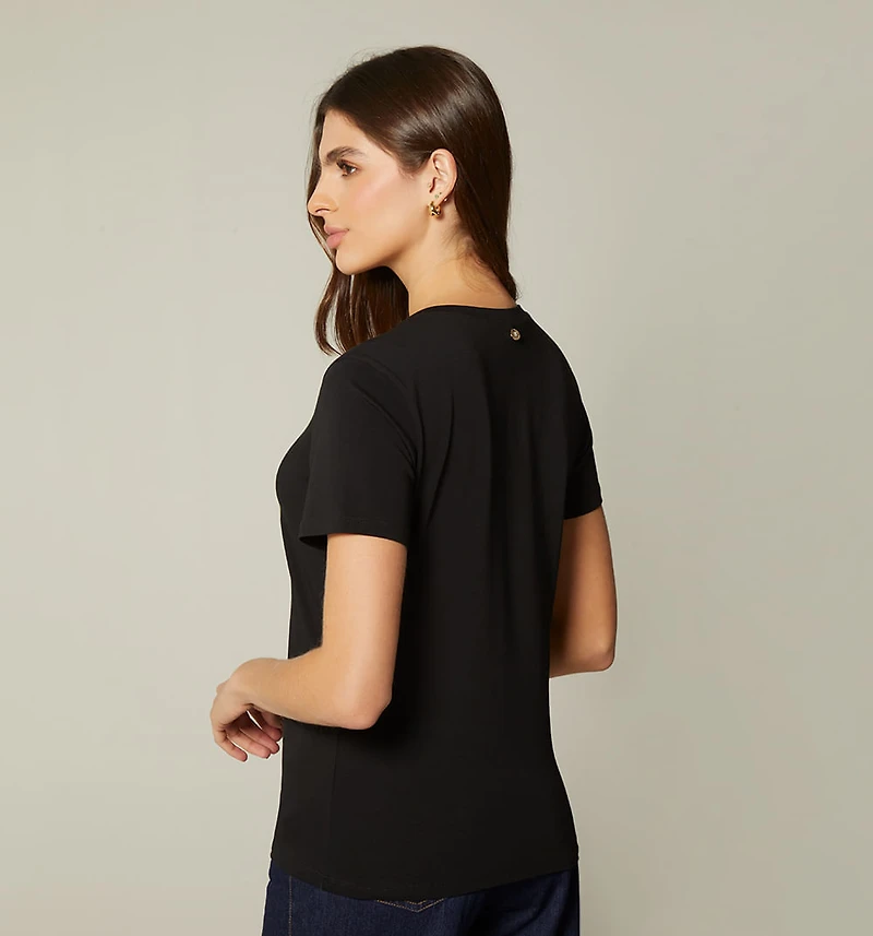 SHORT SLEEVE T-SHIRT WITH EMBOSSED PRINT