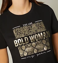 SHORT SLEEVE T-SHIRT WITH EMBOSSED PRINT