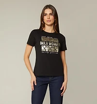 SHORT SLEEVE T-SHIRT WITH EMBOSSED PRINT
