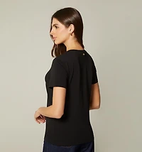 SHORT SLEEVE T-SHIRT WITH EMBOSSED PRINT