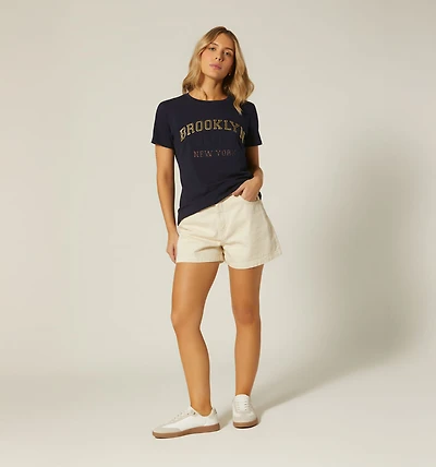 SHORT SLEEVE T-SHIRT EMBOSSED PRINT