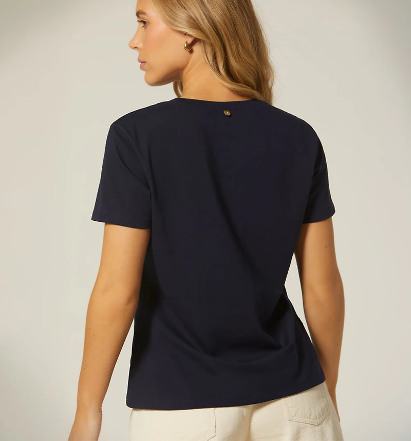 SHORT SLEEVE T-SHIRT EMBOSSED PRINT